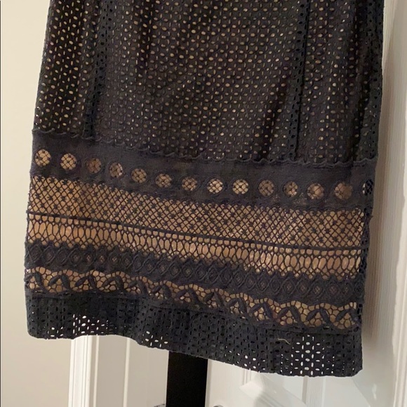 Ann Taylor LOFT Petite black eyelet shift dress - Picture 2 of 7